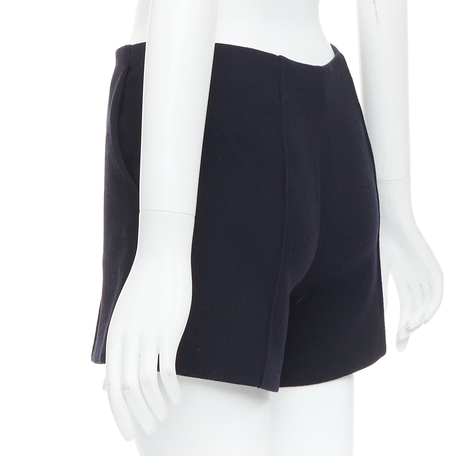 Miu Miu Pleated Wool Shorts - Detail 1
