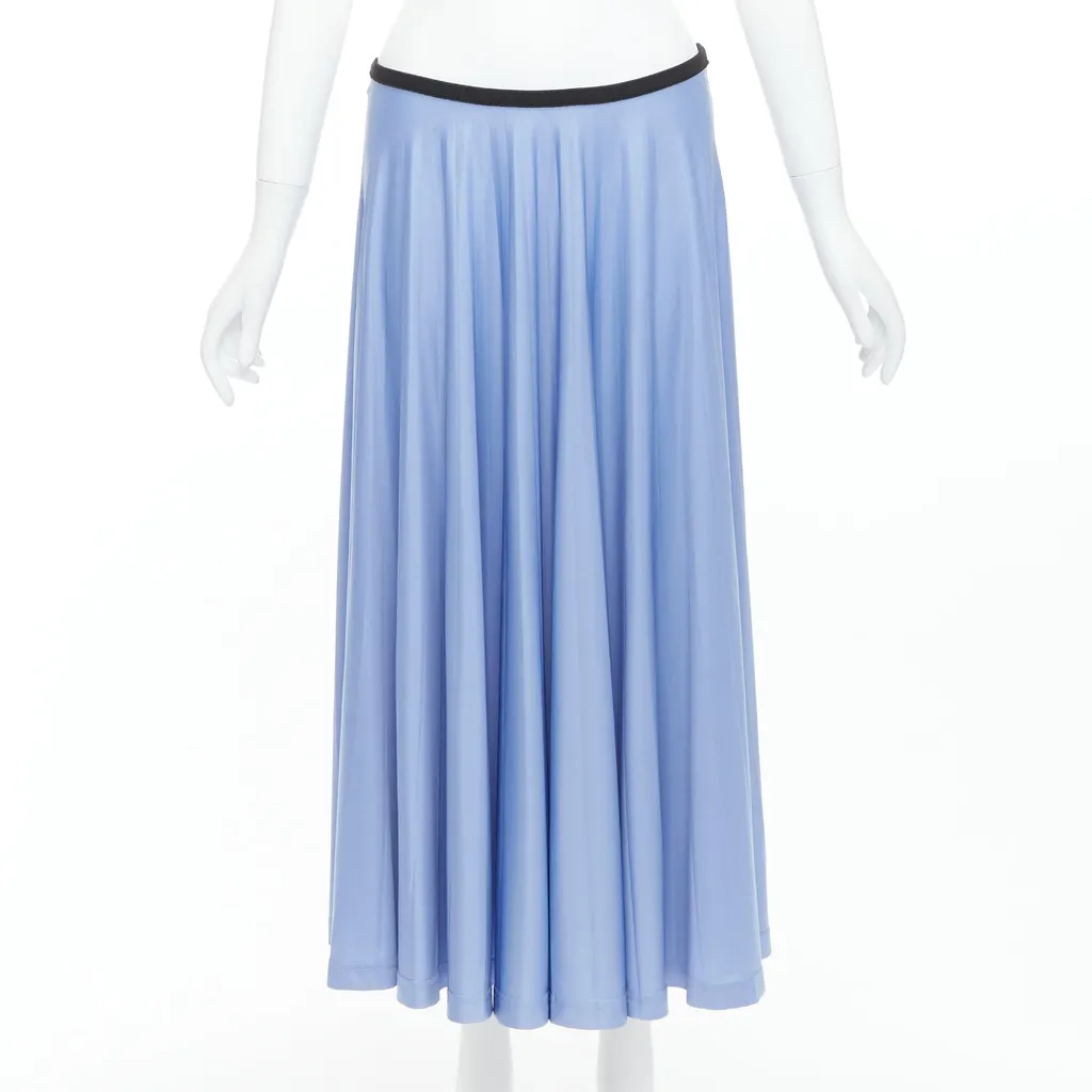 Celine Pleated Blue Skirt Blue Fair - Front View