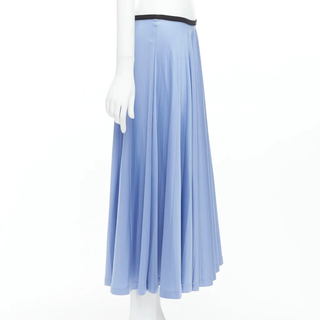 Celine Pleated Blue Skirt Blue Fair - Model View