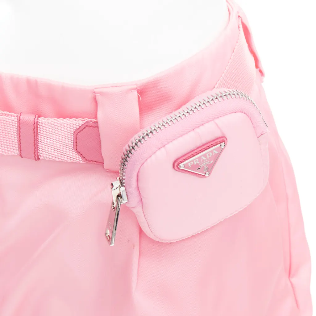 Prada Logo Pouch Shorts Pink Very good - Back View