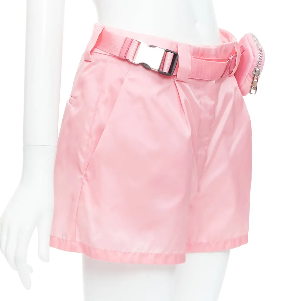 Prada Logo Pouch Shorts Pink Very good - Inside View