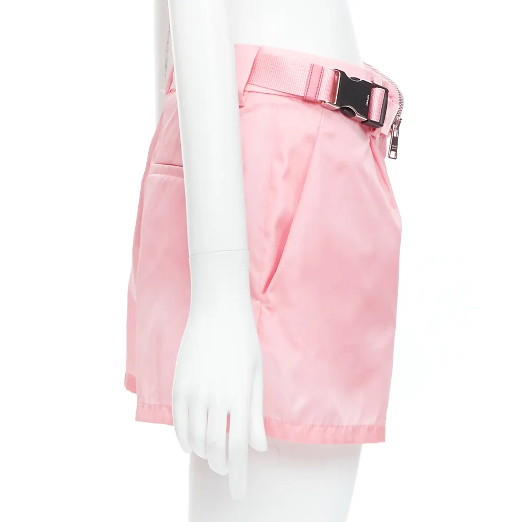 Prada Logo Pouch Shorts Pink Very good - Model View