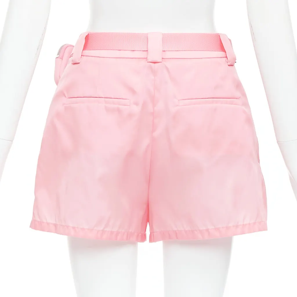 Prada Logo Pouch Shorts Pink Very good - Box View