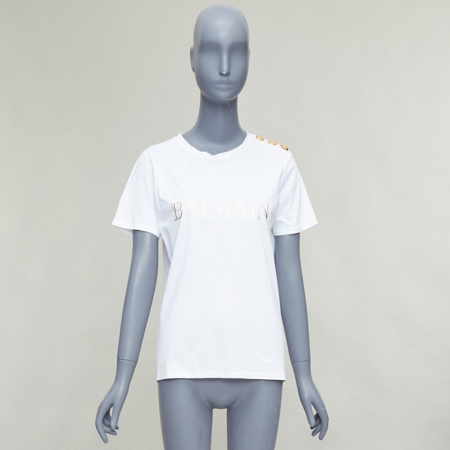 Balmain Gold Foil Logo Tee - Image 11