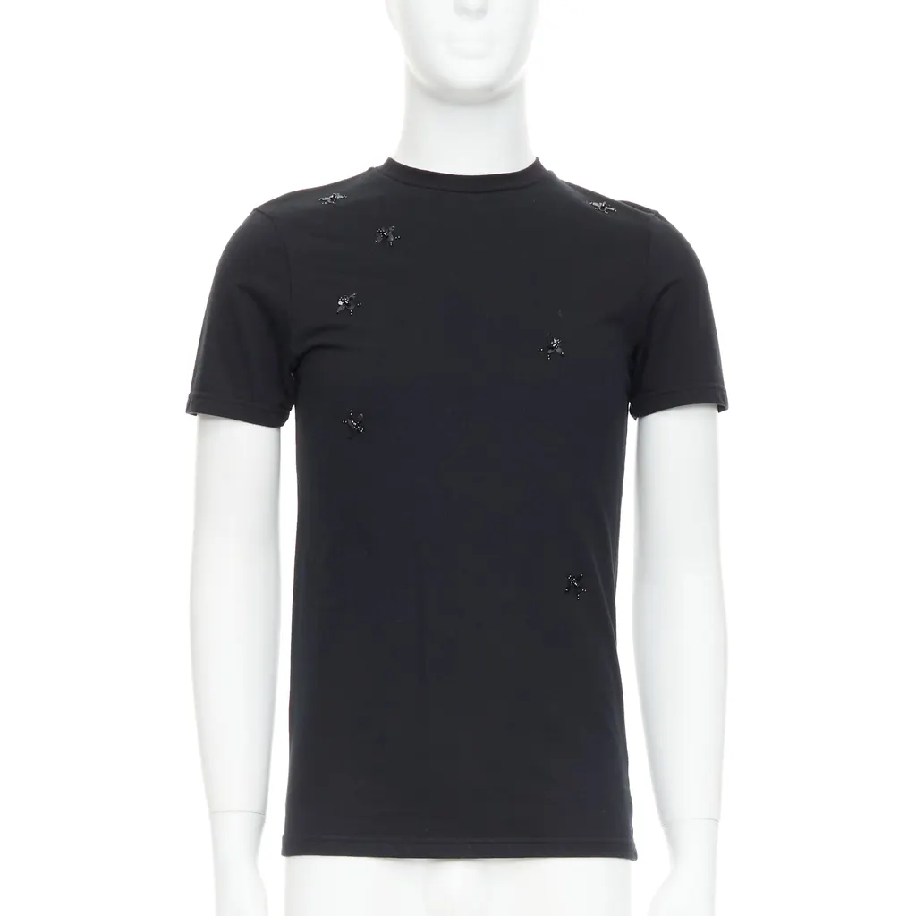 Dior Sequin Bee T-Shirt Black Cotton Very good - Front View
