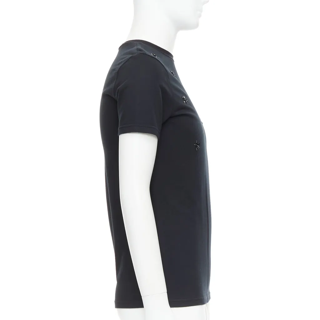 Dior Sequin Bee T-Shirt Black Cotton Very good - Model View