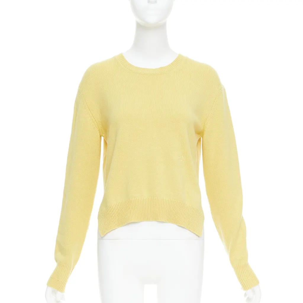 Celine Anagram Logo Sweater Yellow Cashmere Very good - Inside View
