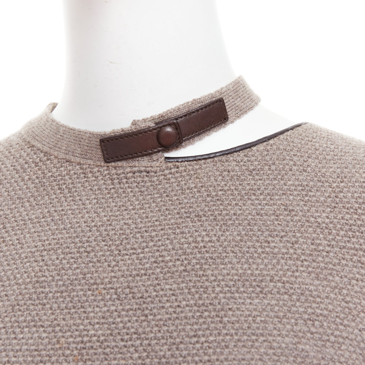 Tom Ford Leather Collar Sweater - Back view