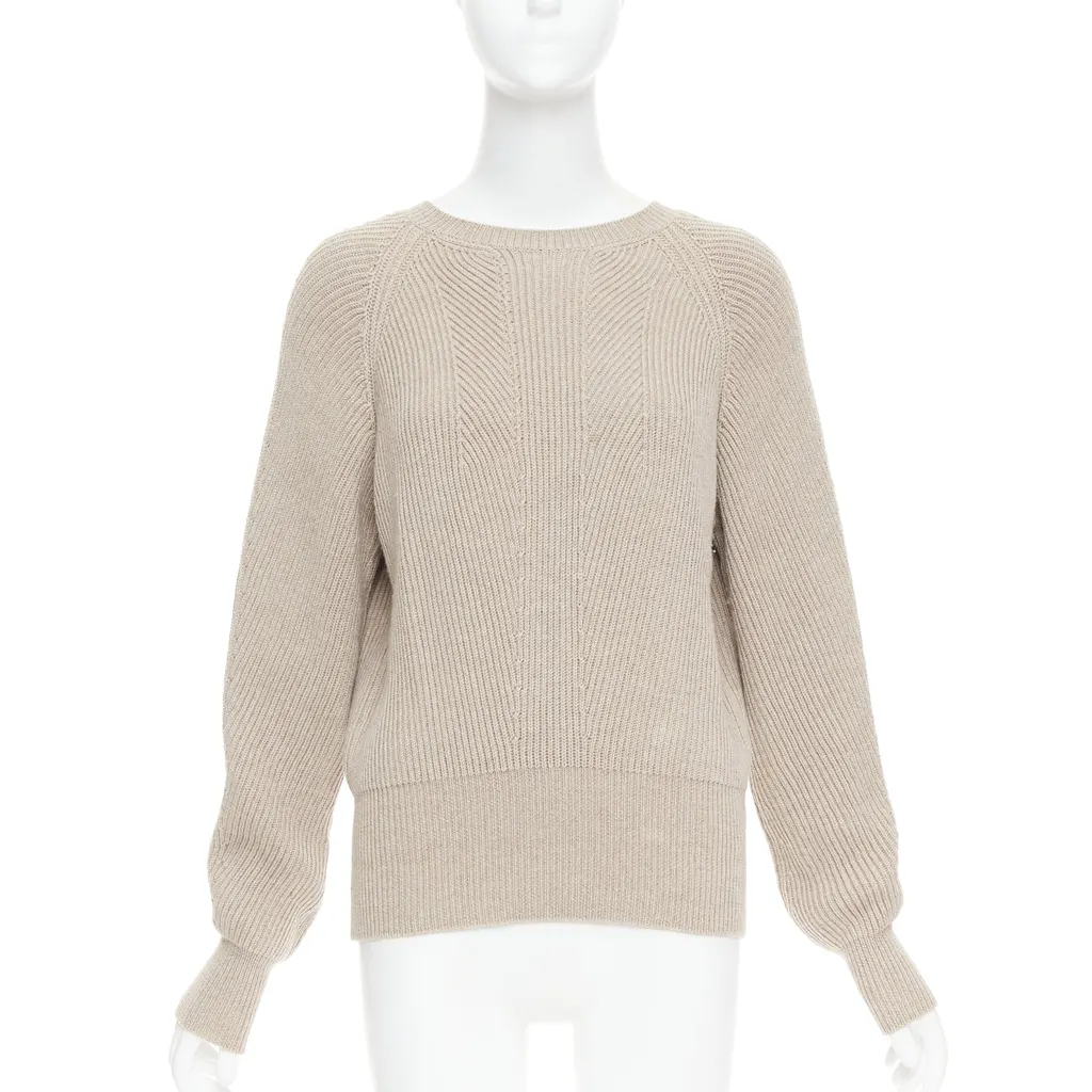Stella McCartney Contour Ribbed Sweater Khaki Wool Very good - Front View
