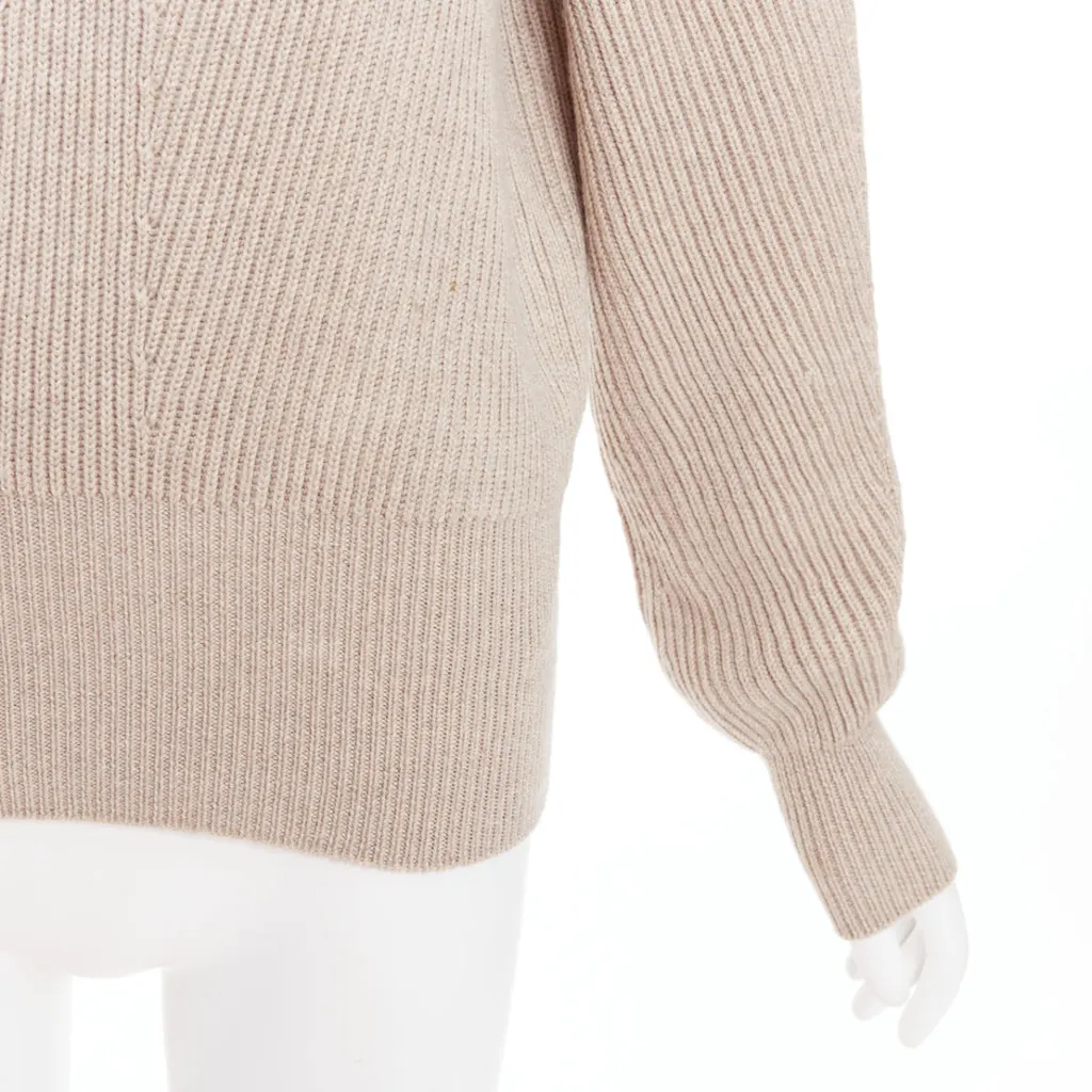 Stella McCartney Contour Ribbed Sweater Khaki Wool Very good - Back View