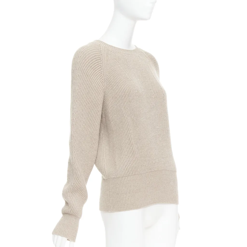 Stella McCartney Contour Ribbed Sweater Khaki Wool Very good - Inside View