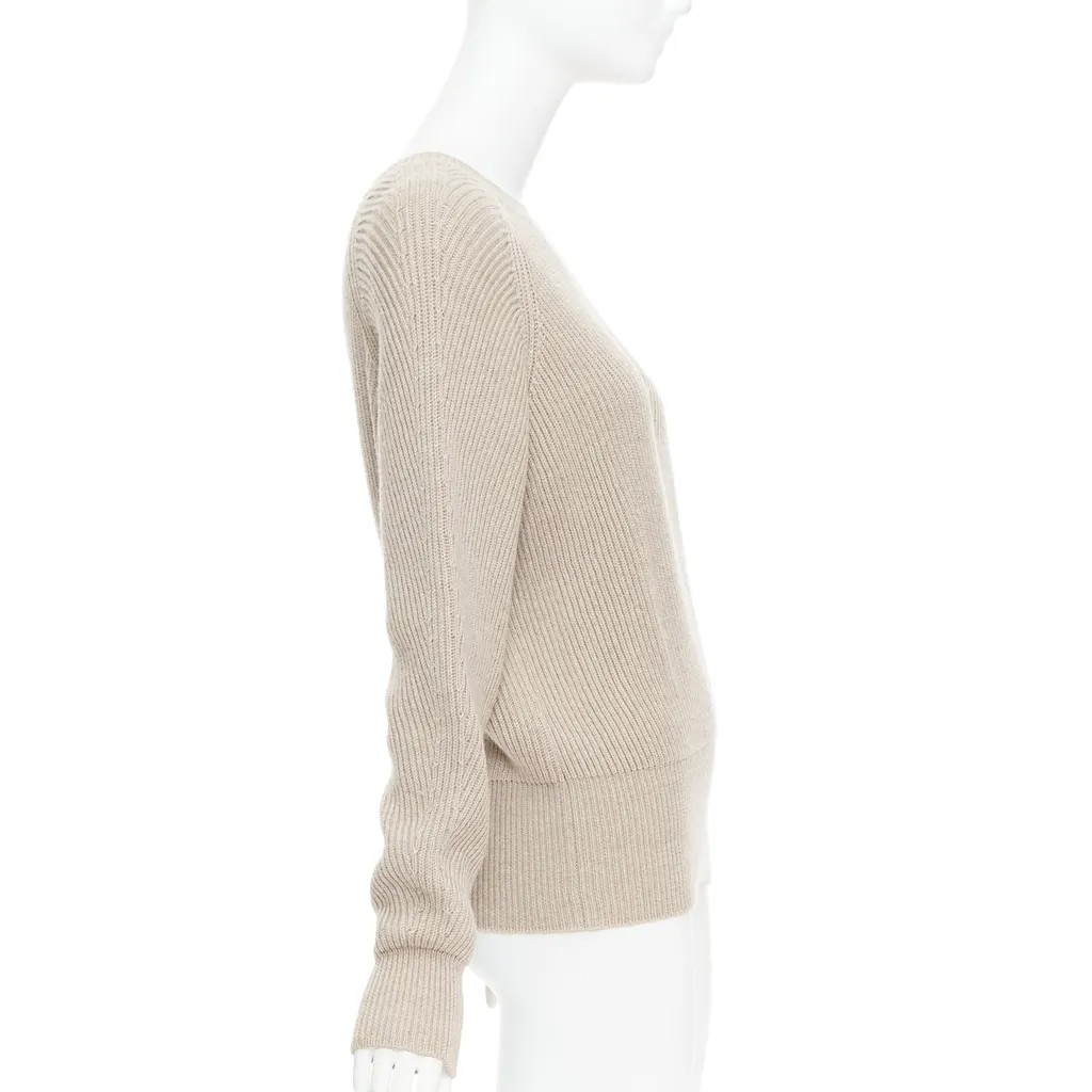 Stella McCartney Contour Ribbed Sweater Khaki Wool Very good - Model View