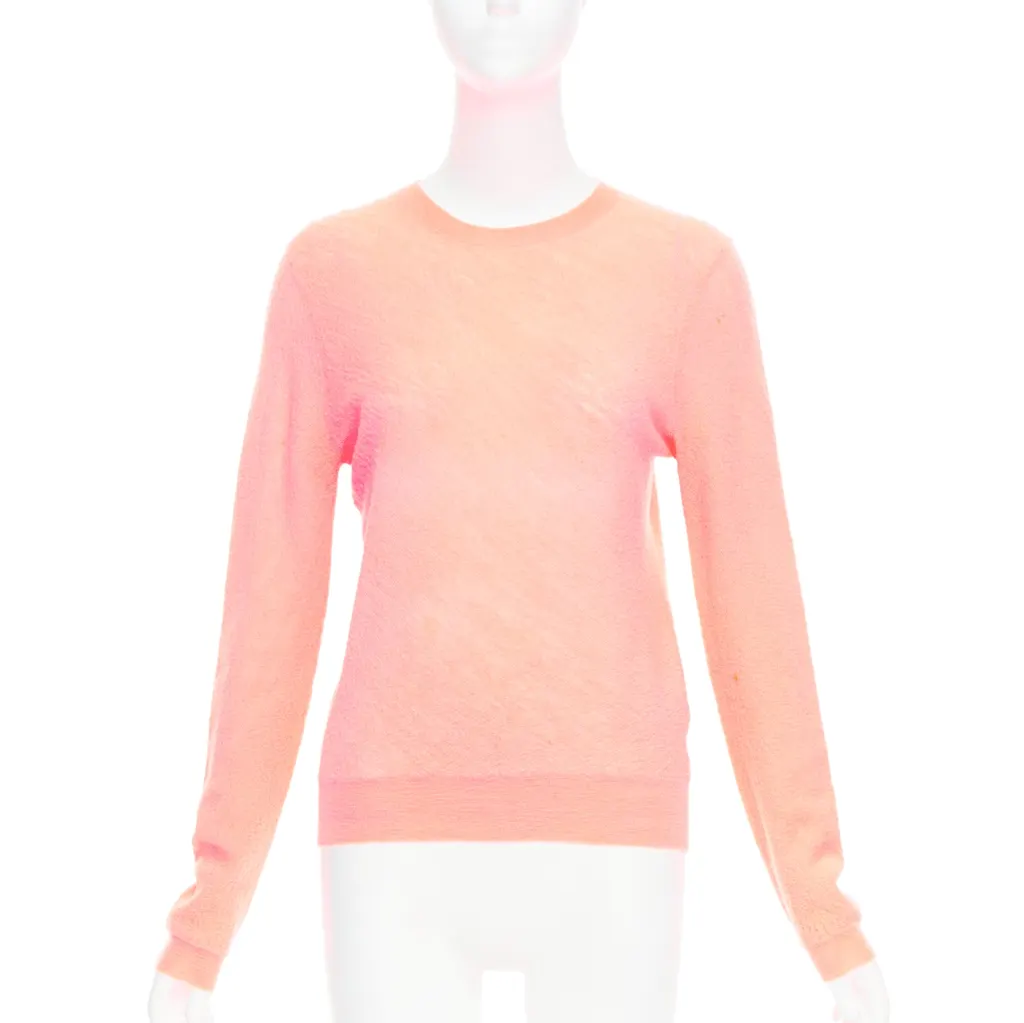 Celine Neon Coral Sweater Pink Wool Very good - Front View