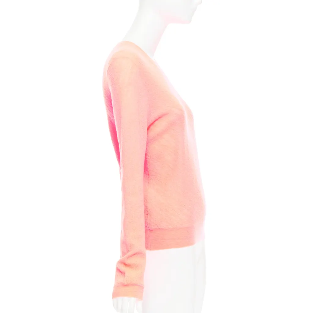 Celine Neon Coral Sweater Pink Wool Very good - Model View