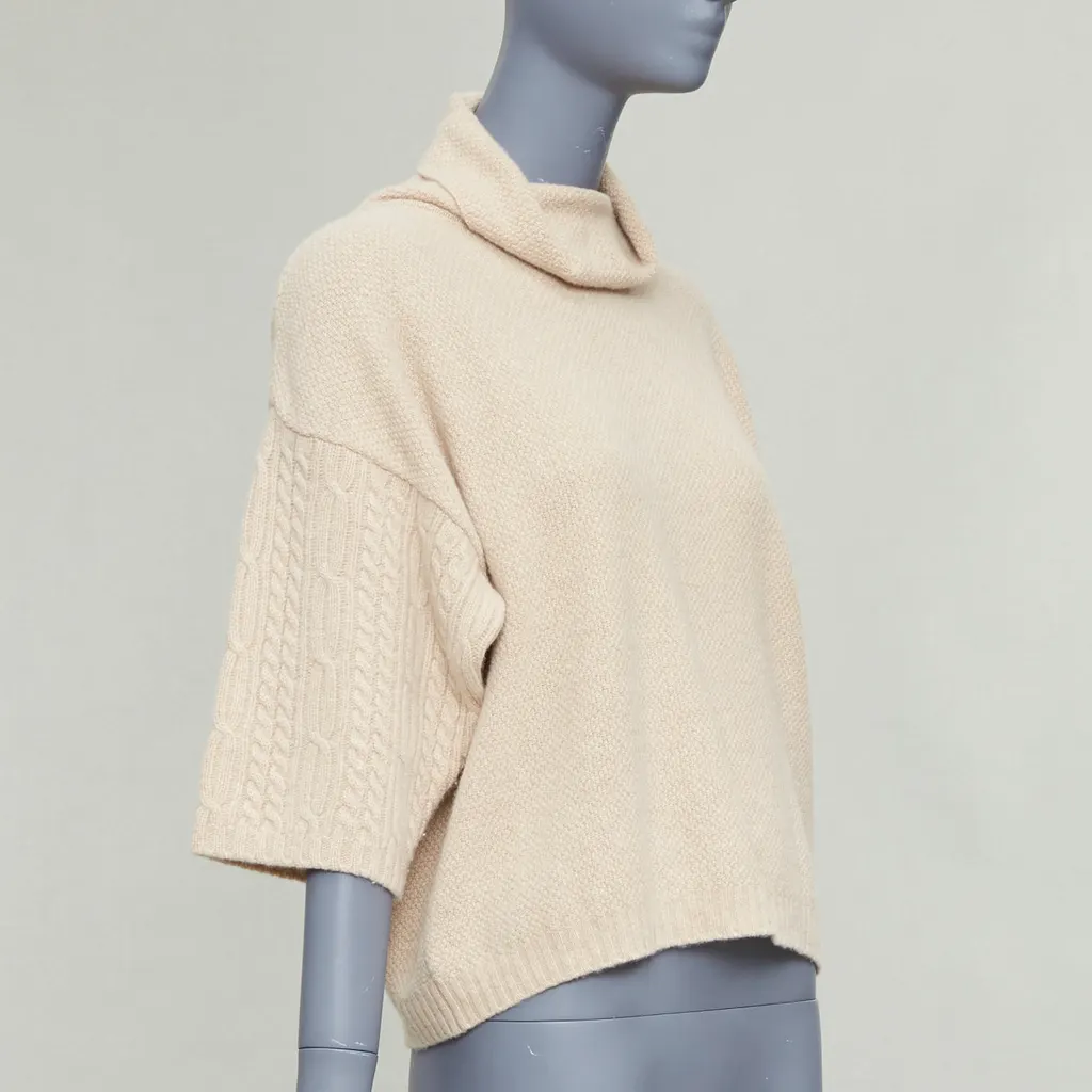 Max Mara Cable Knit Sleeve Sweater Beige Wool Very good - Inside View
