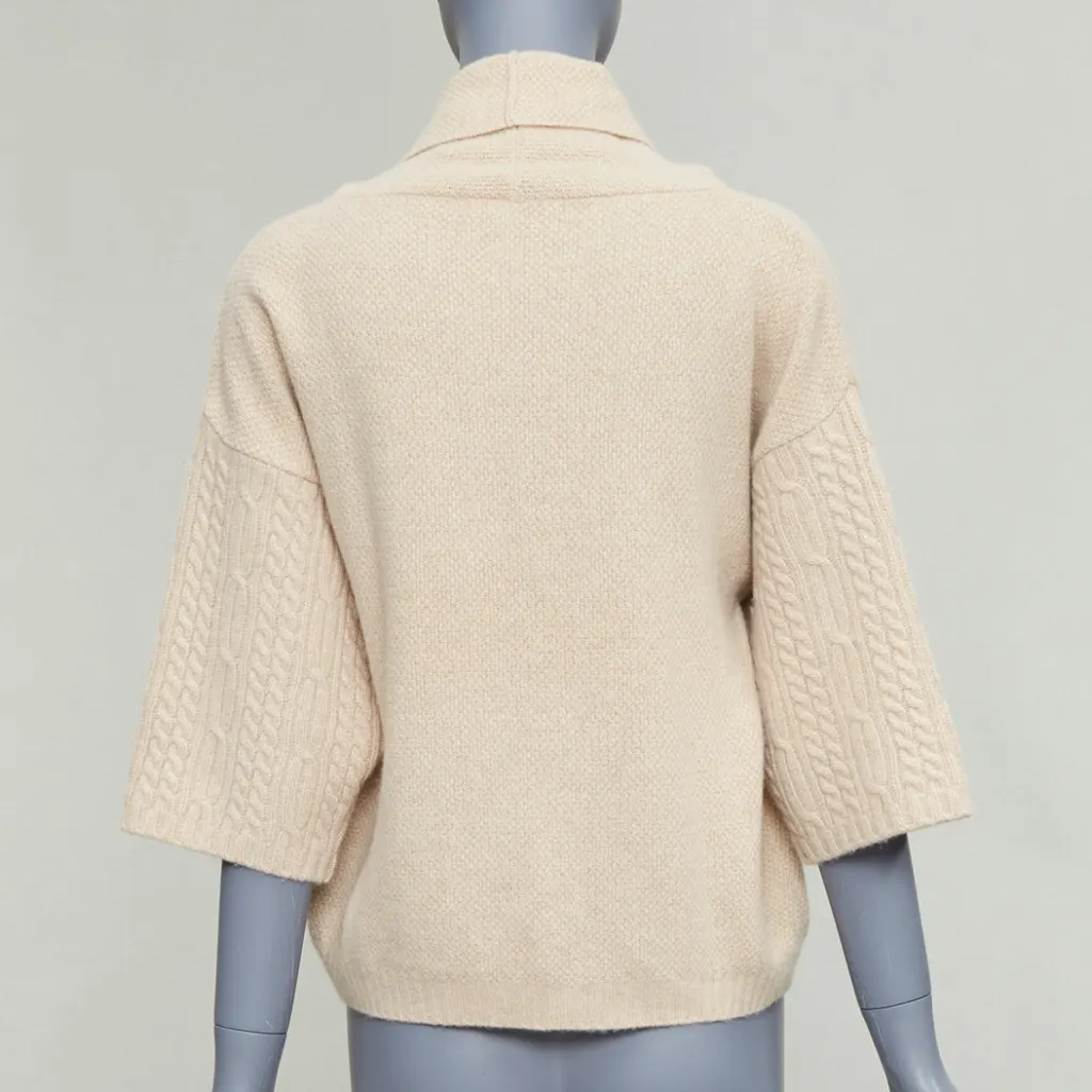 Max Mara Cable Knit Sleeve Sweater Beige Wool Very good - Box View