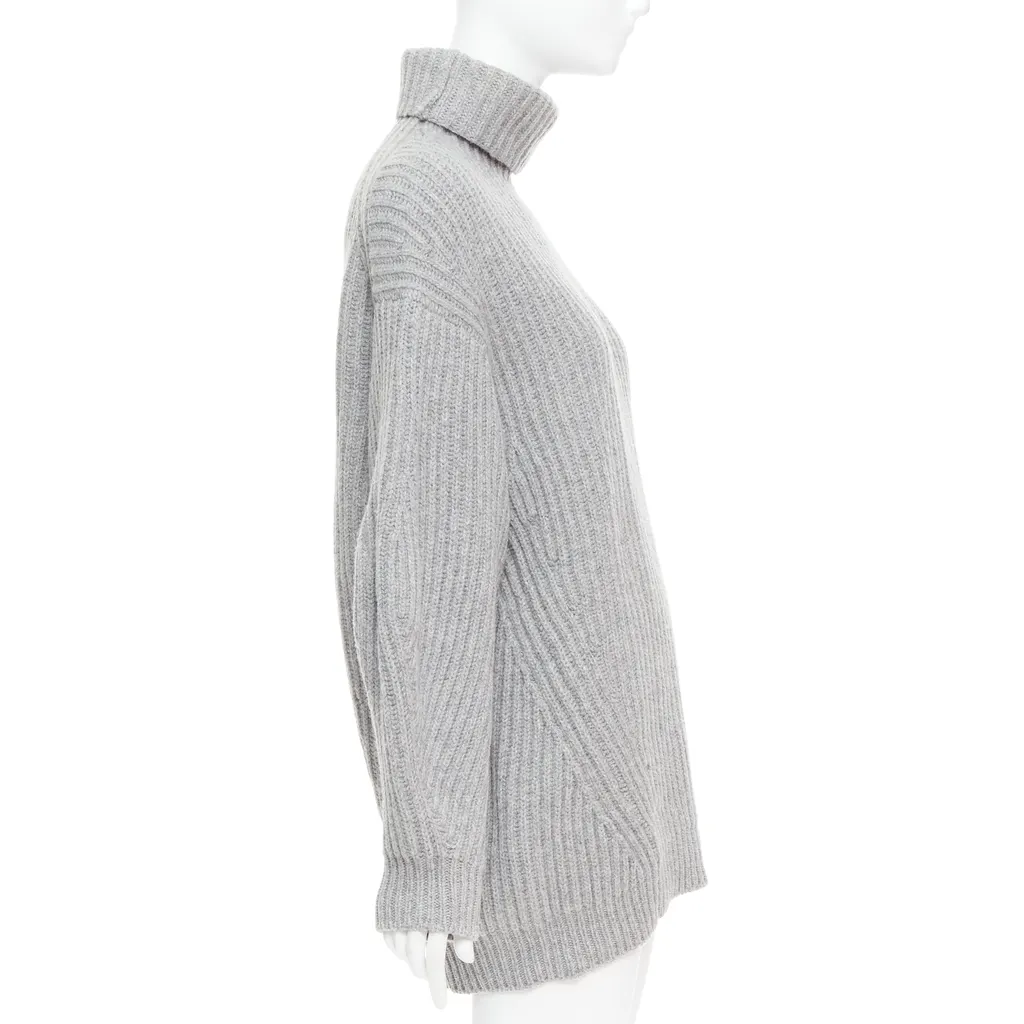 Acne Studios Chunky Turtleneck Sweater Grey Wool Very good - Model View