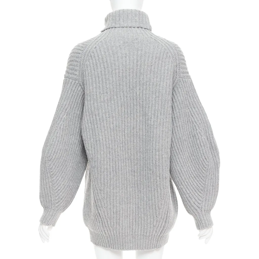 Acne Studios Chunky Turtleneck Sweater Grey Wool Very good - Box View