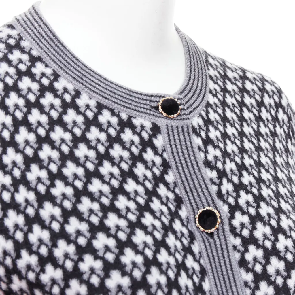 Chanel Velvet Button Cardigan Black Cashmere Very good - Back View