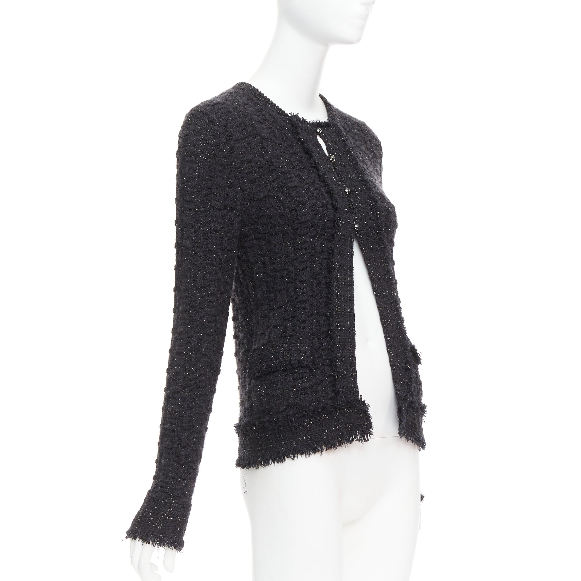Chanel Metallic Tweed Cardigan - 4