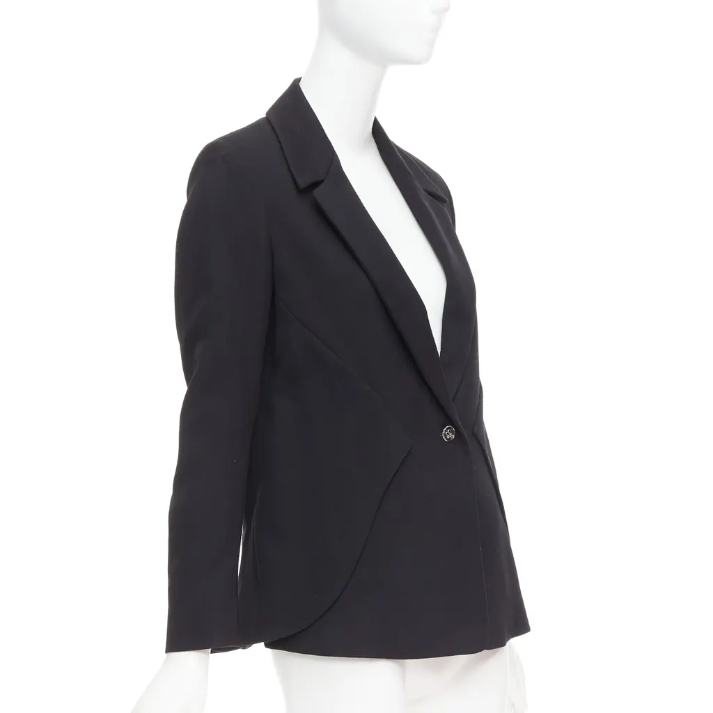 Yves Saint Laurent Deconstructed Blazer Black Wool Very good - Model View