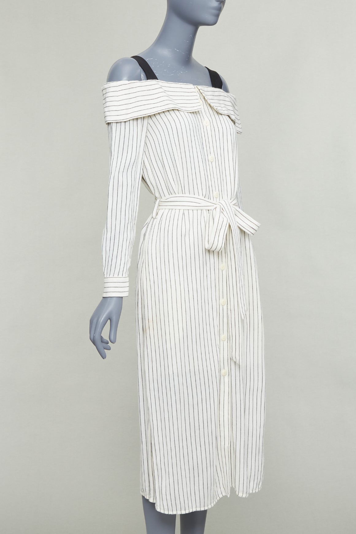 Tibi Pinstriped Tie Dress - Image 6