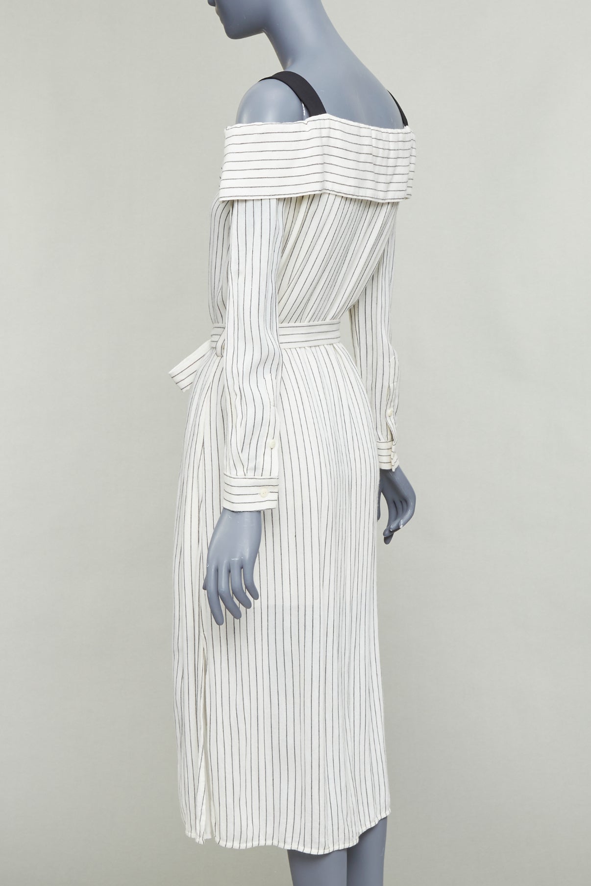 Tibi Pinstriped Tie Dress - Detail 1