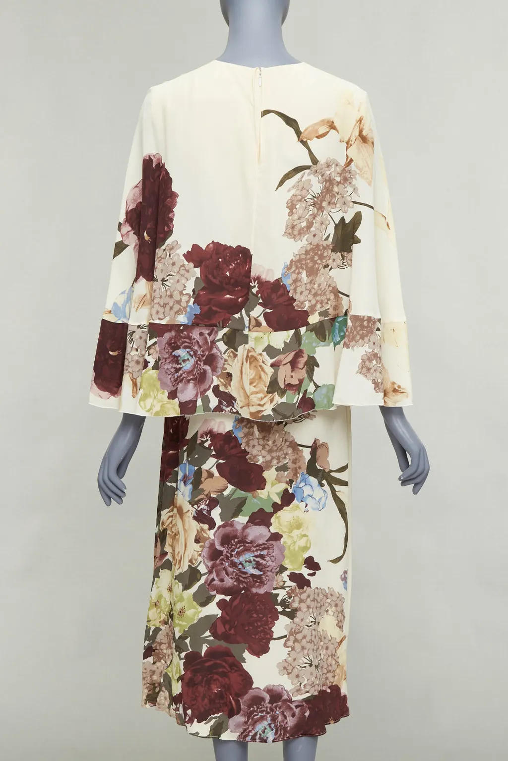Valentino Cape Ruffle Dress Beige Silk Fair - Box View