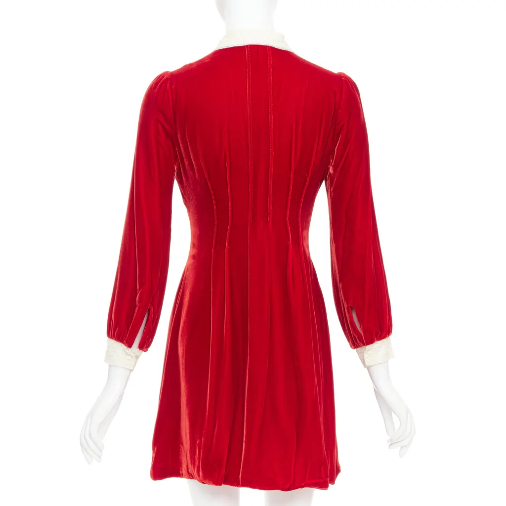 Dior Crushed Velvet Dress Red Viscose Very good - Box View