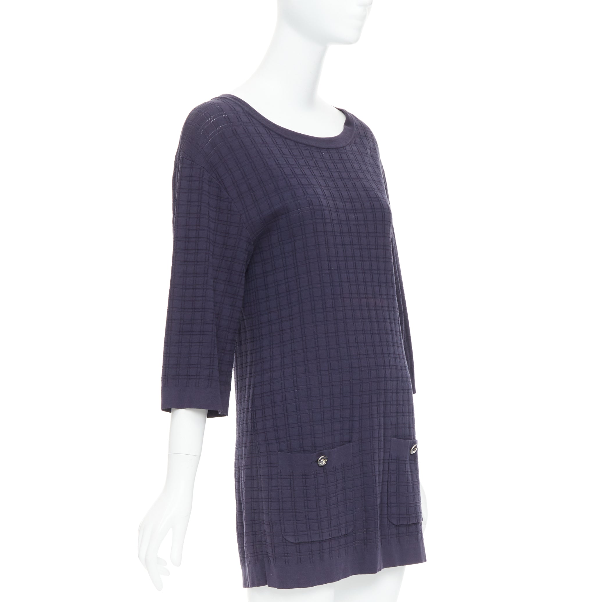 Chanel Grid Knit Mini Dress - Image 6
