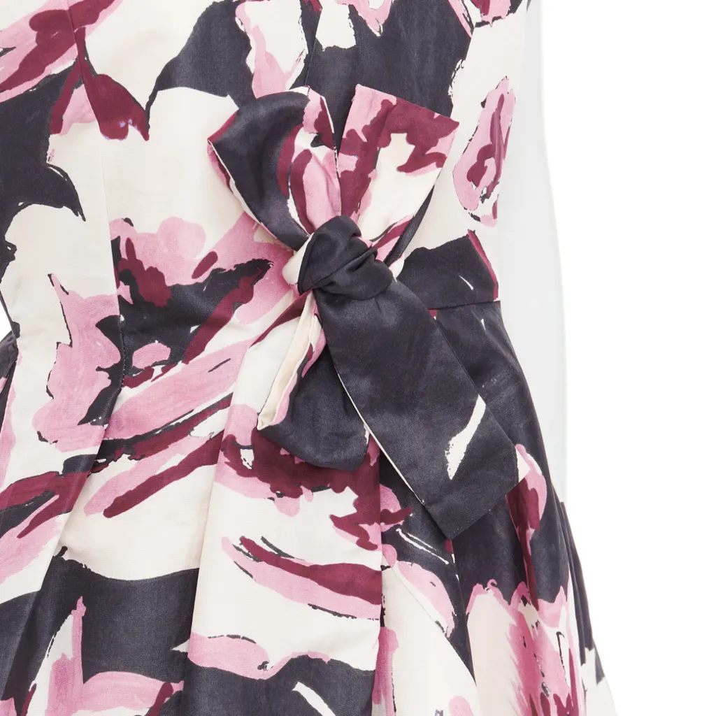 Dior Floral Tie Dress Beige Silk Fair - Back View