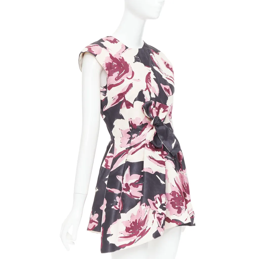 Dior Floral Tie Dress Beige Silk Fair - Inside View