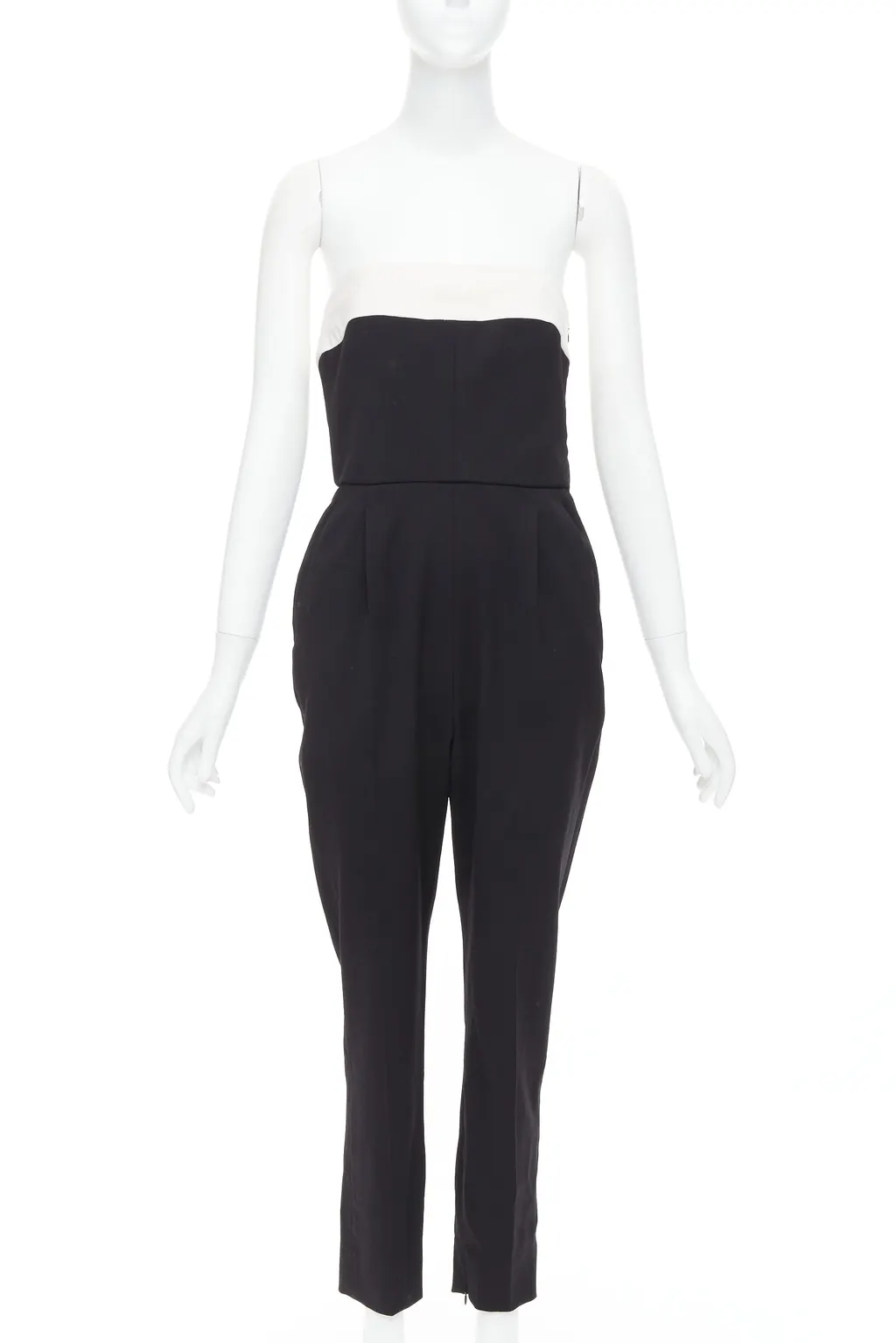 Valentino Bow Strapless Jumpsuit Black Wool Good - Back View