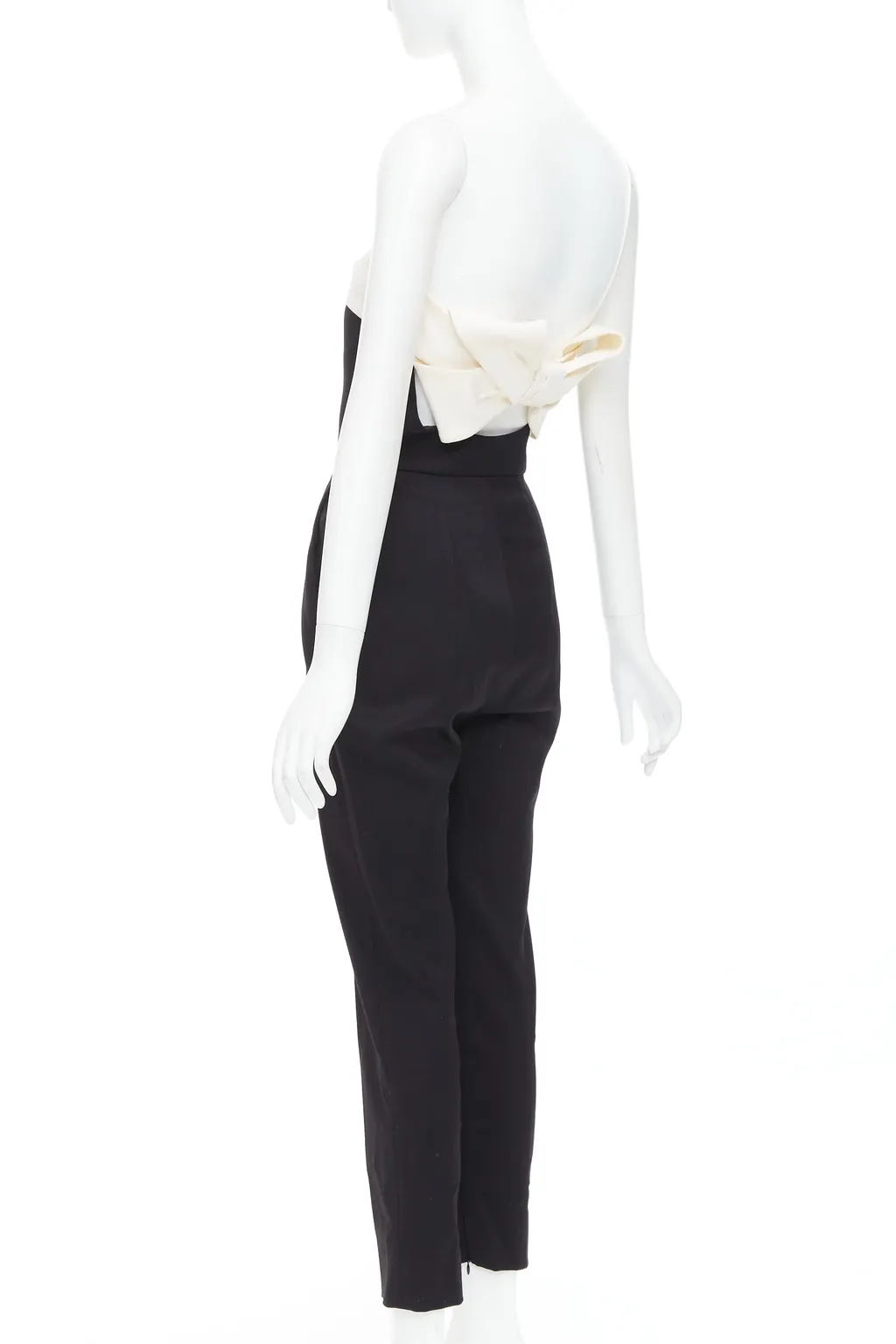 Valentino Bow Strapless Jumpsuit Black Wool Good - Box View