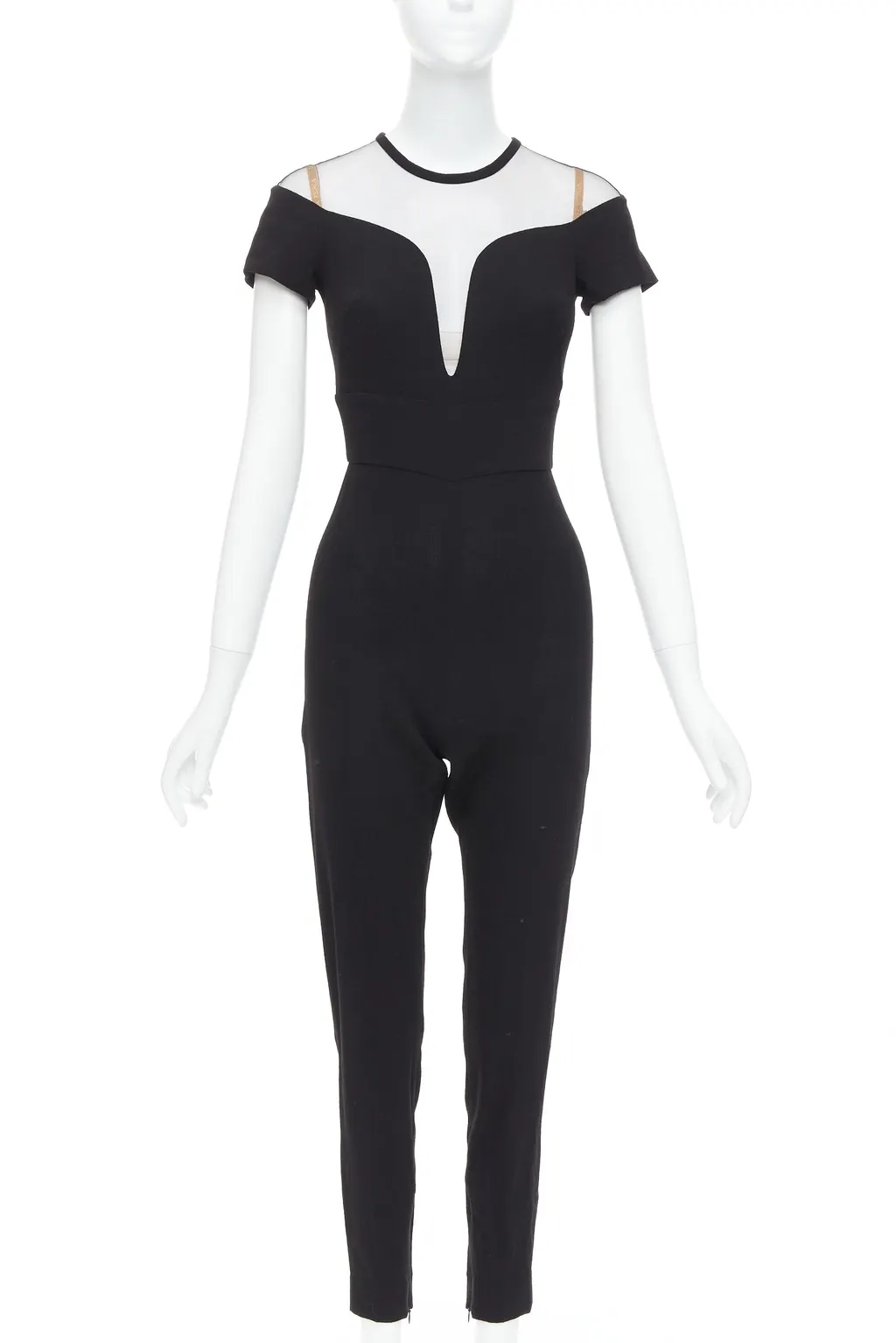 La Perla Sheer Wool Jumpsuit Black Wool Never worn, with tag - Front View