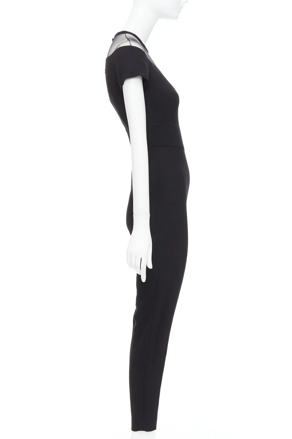 La Perla Sheer Wool Jumpsuit Black Wool Never worn, with tag - Model View