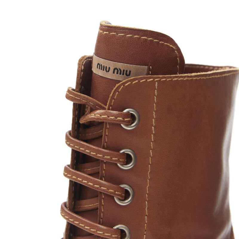 Miu Miu Laced Platform Booties - Image 11