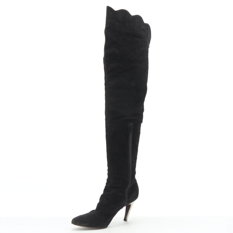 Gianni Versace Stitch Cutout Heel Boots - 4