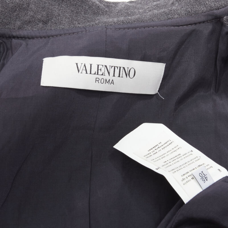 Valentino Garavani Grey Ruffle Military Jacket - Image 10
