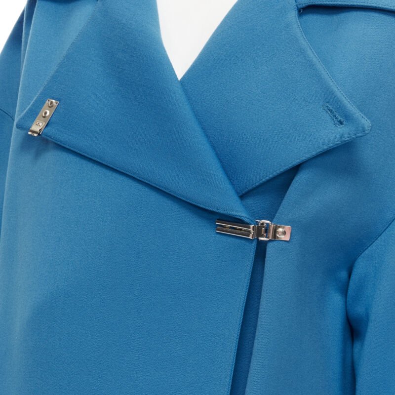 Claude Montana Blue Oversized Wool Coat - Back view