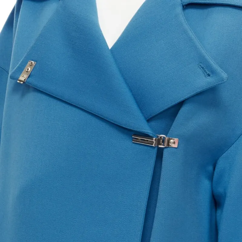 Claude Montana Blue Oversized Wool Coat Blue Wool Very good - Back View