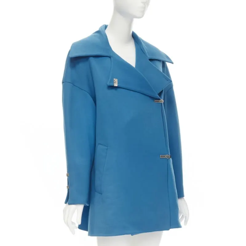 Claude Montana Blue Oversized Wool Coat Blue Wool Very good - Inside View