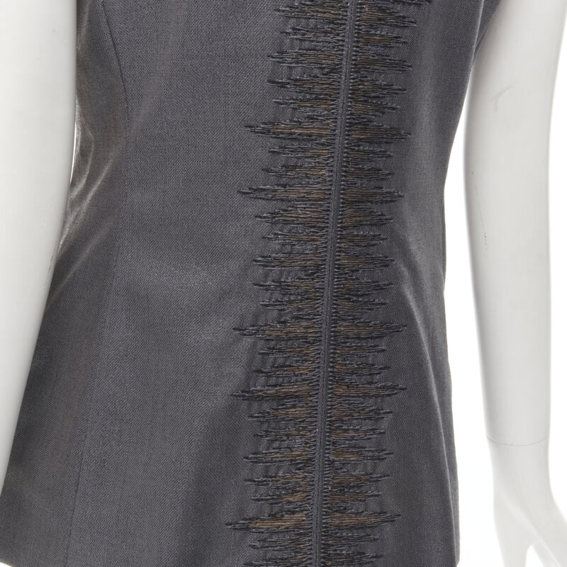 Gianni Versace Silver Lurex Vest - Back view
