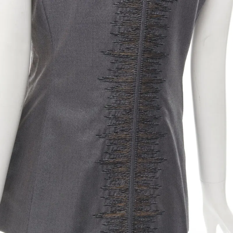 Gianni Versace Silver Lurex Vest Silver Wool Very good - Back View
