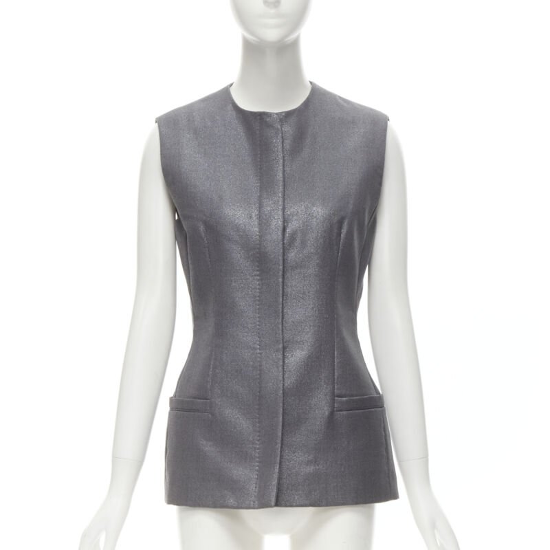 Gianni Versace Silver Lurex Vest - Image 6