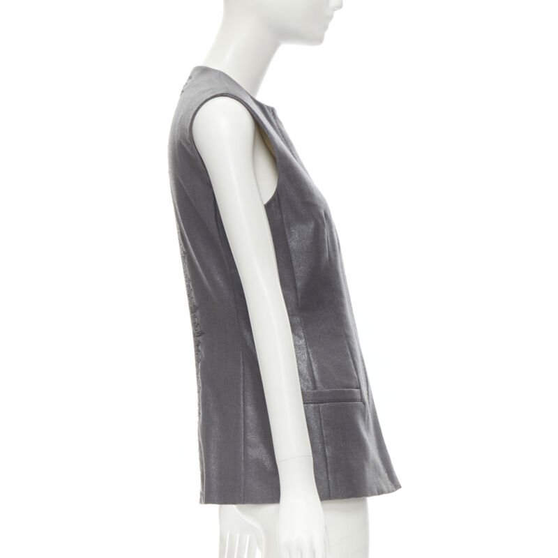 Gianni Versace Silver Lurex Vest - Side view