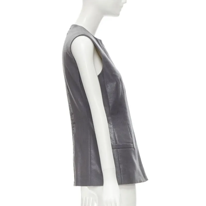 Gianni Versace Silver Lurex Vest Silver Wool Very good - Box View