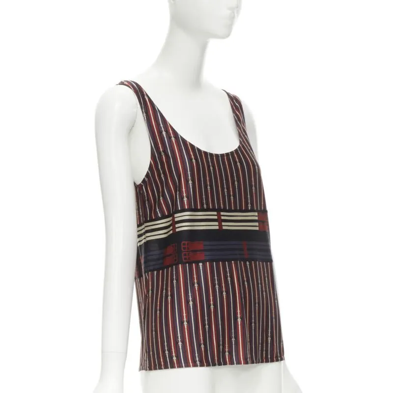 Hermès Horsebit Tank Top Red Polyester Never worn - Inside View