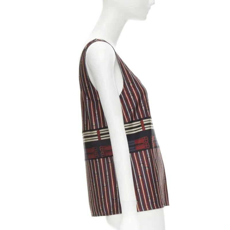 Hermès Horsebit Tank Top Red Polyester Never worn - Model View