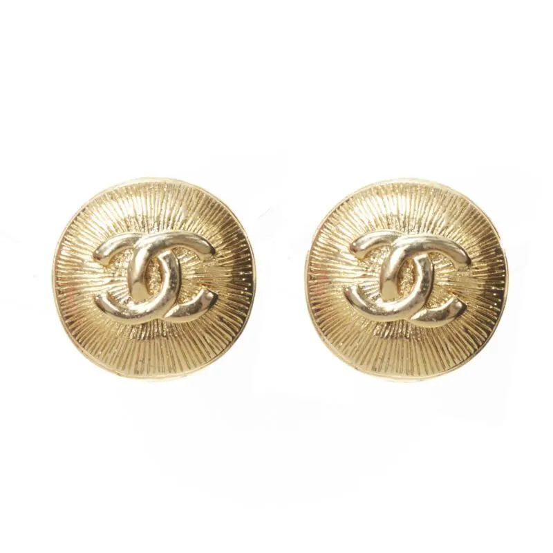 Chanel Starburst Clip Earrings Gold Metal Very good - Front View